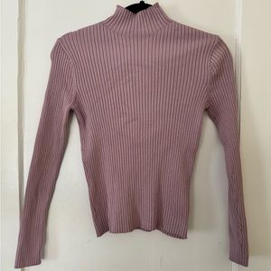 Zara Lilac Ribbed Turtleneck